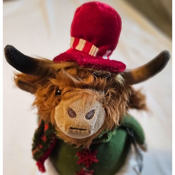 Set of 2 Christmas Highland  Cows Bucket Bobble Decor Holiday 16.5 Tall NEW - Picture 10 of 10